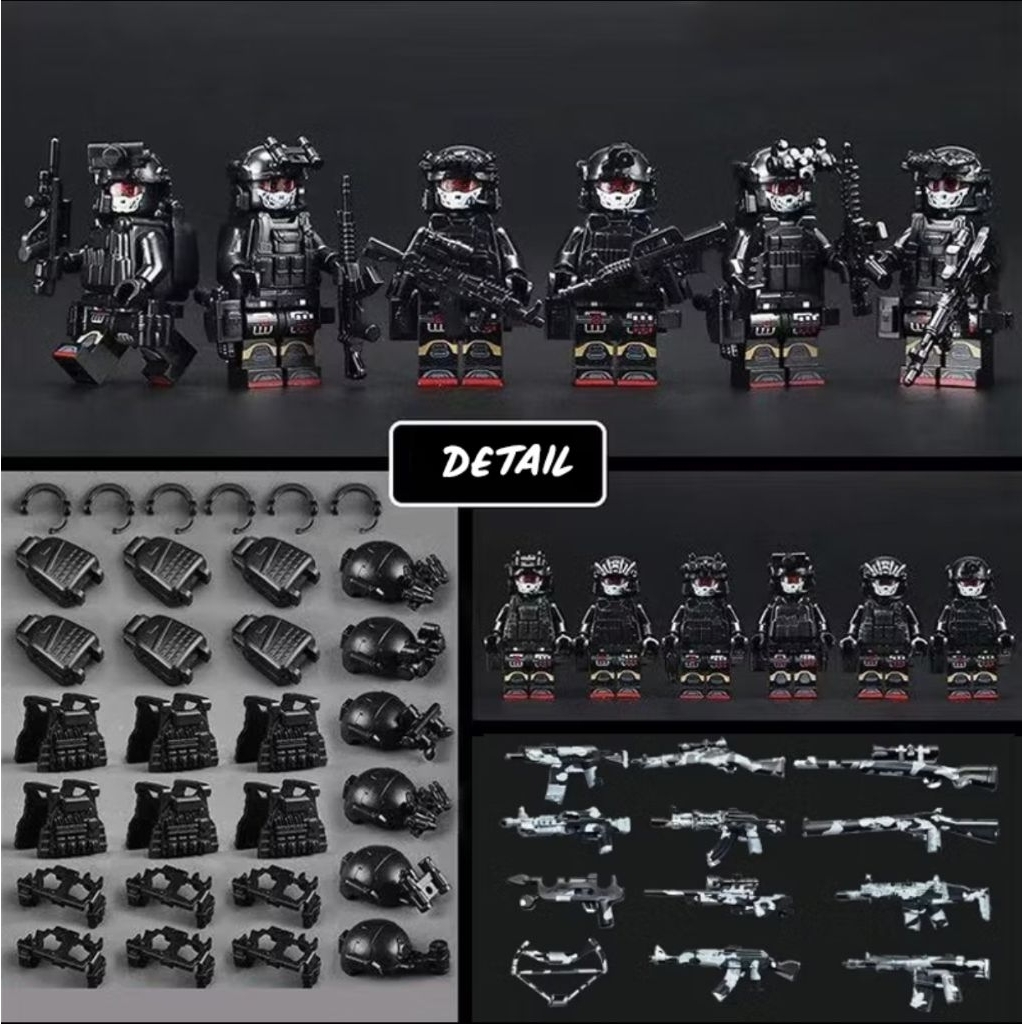 Mainan Balok Tentara Set Minifigure Army Swat Military
