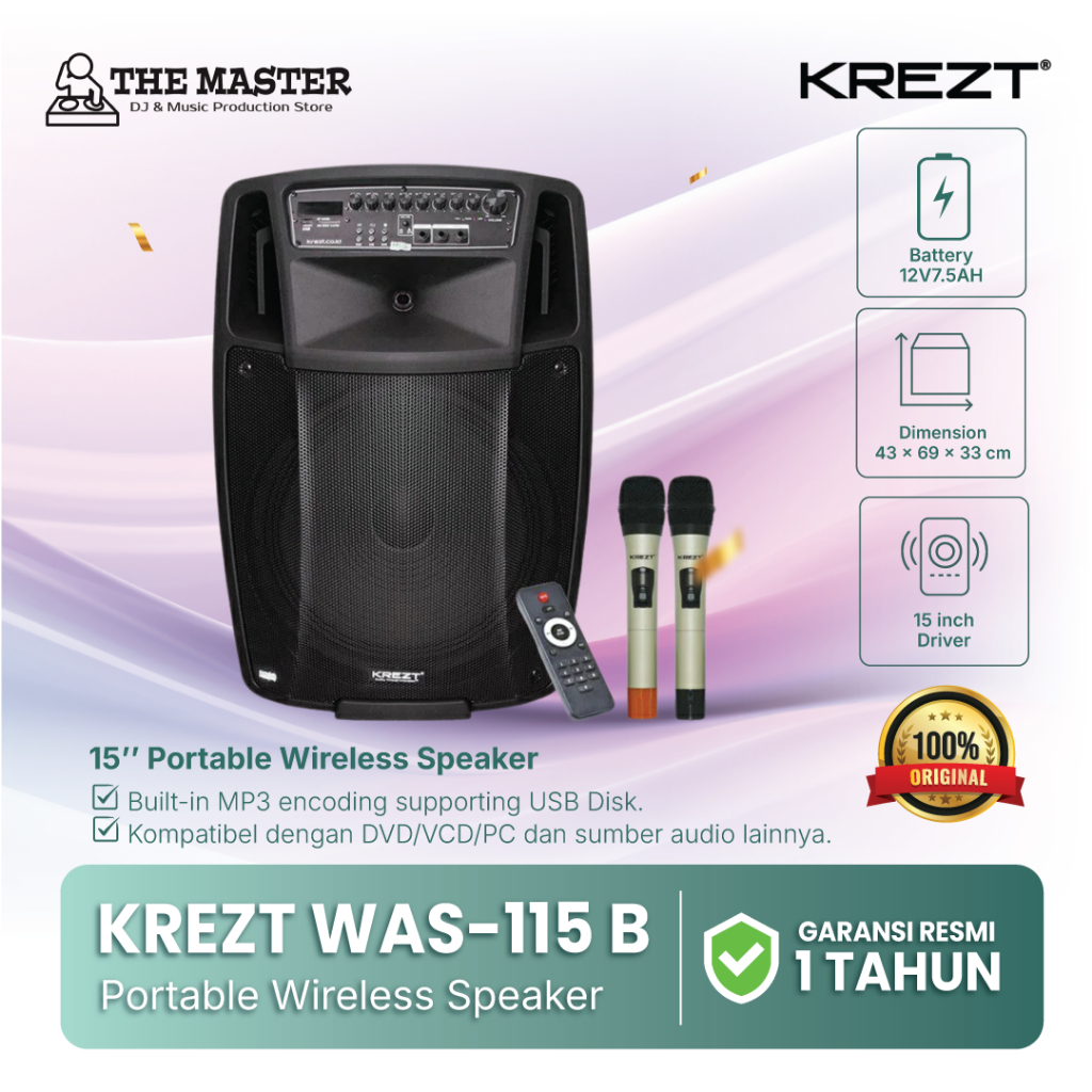 Krezt WAS-115B Portable Wireless PA Amplifier