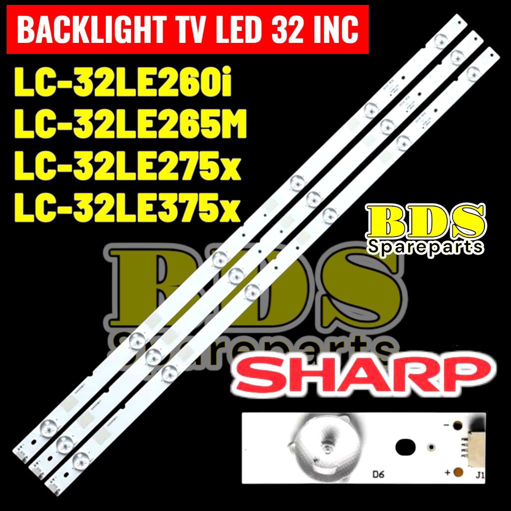 Backlight Tv led Sharp 32 LE260i 32LE265m 32LE275x 32LE375x