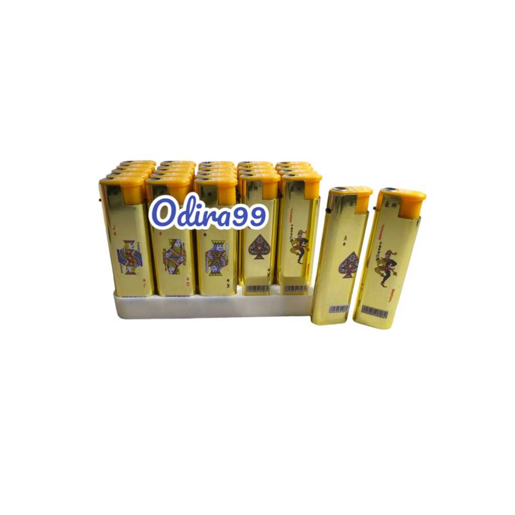Korek Api gas Bara zet P11A JOKER REMI AS KING QUEEN GOLD EMAS BARA JET bisa isi ulang bodi besi api
