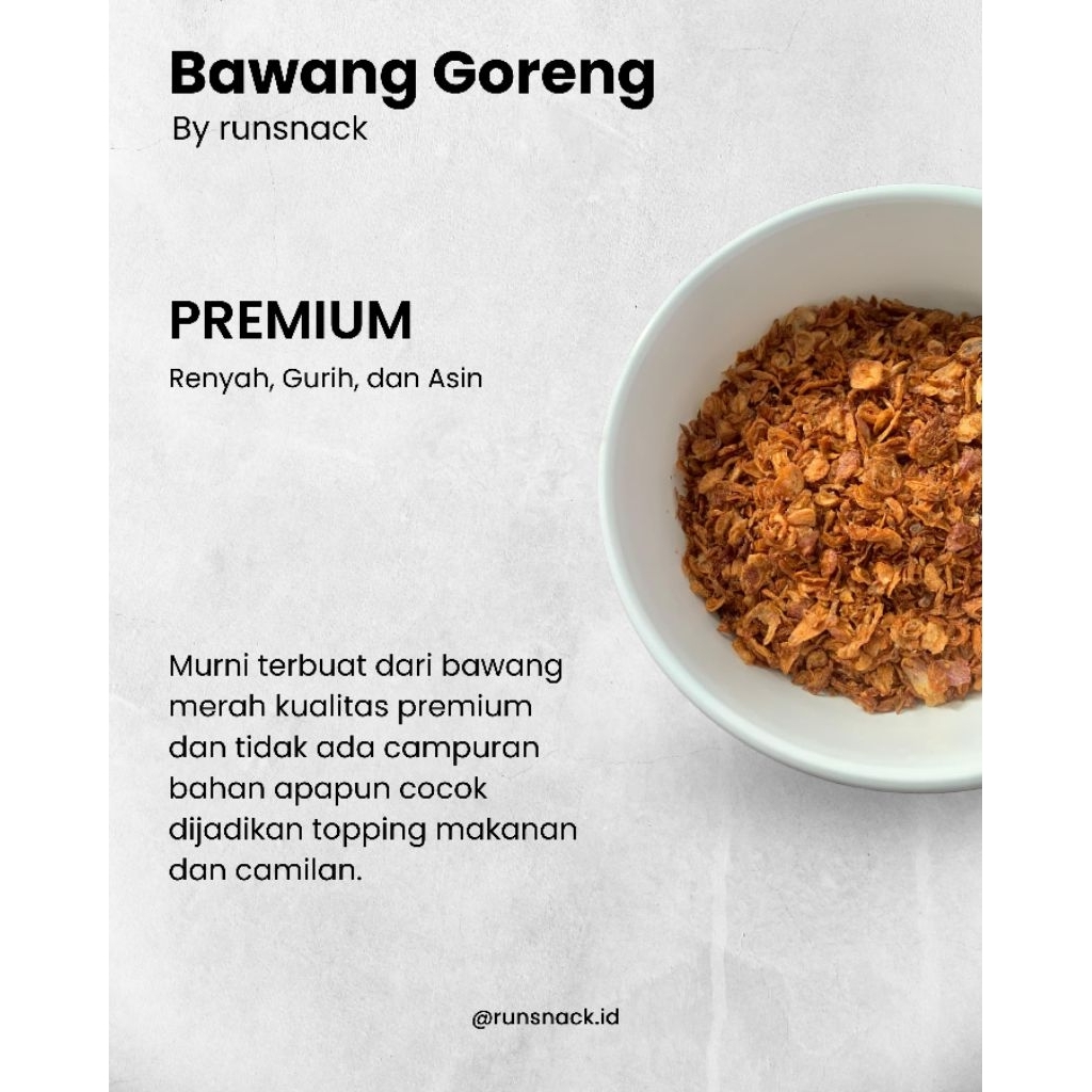 BAWANG GORENG MURNI TANPA CAMPURAN (PREMIUM)