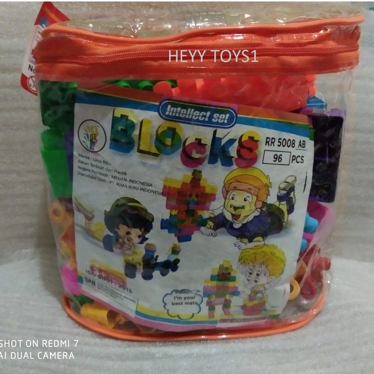 MAINAN BLOCK susun isi 96 pcs SET MAINAN BALOK SUSUN MAINAN BLOCK INTELIGENT SET