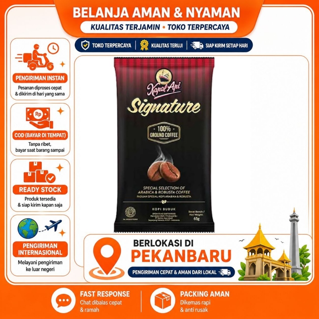 [SDW] pekanbaru/65 Gram Kapal Api Signature Kopi Aroma Harum, Mudah Dibuat, Kemasan Praktis Coffee