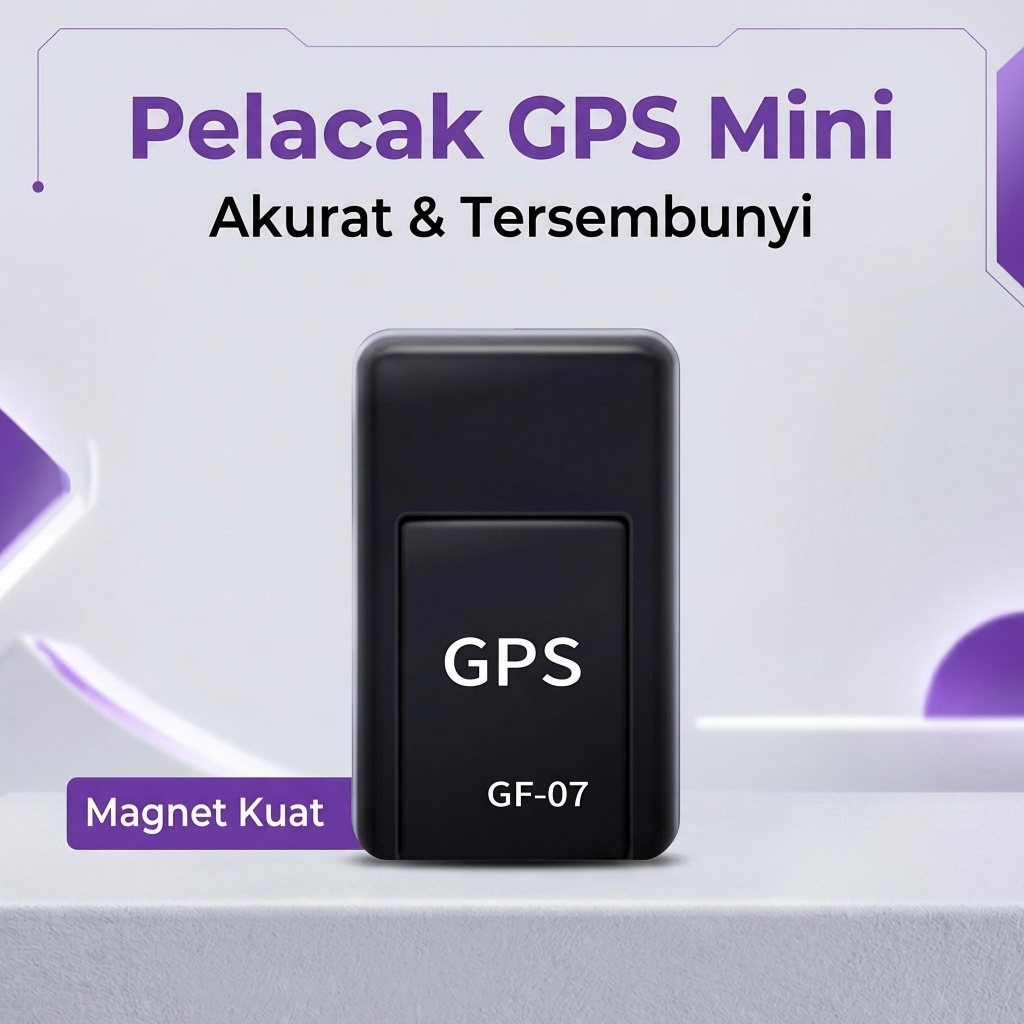 GPS Tracker Mini GF-07, Pelacak GPS Magnet Kuat, Alat Pelacak Kendaraan & Barang