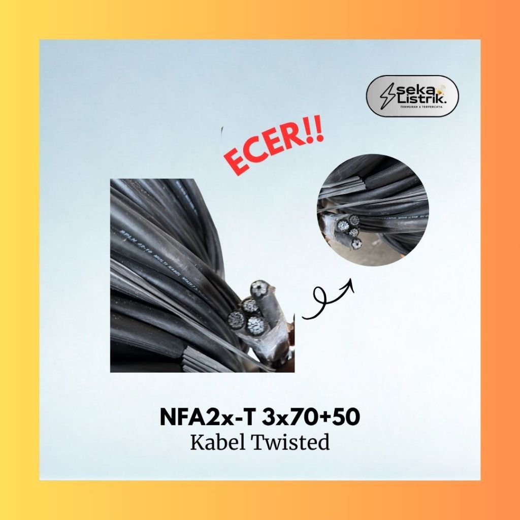 Kabel Twisted NFA 2X-T 3x70 +55 - Meteran Ecer