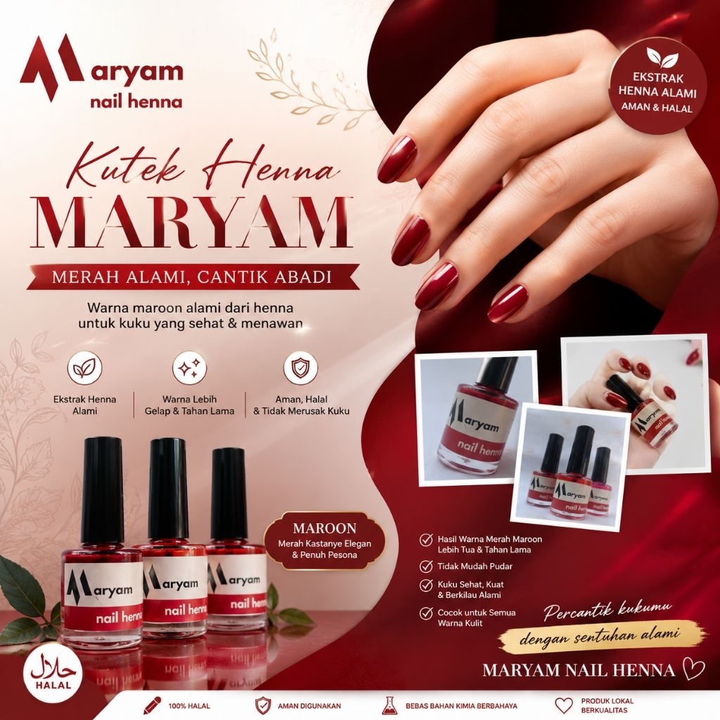 Henna Maryam maroon 4 botol