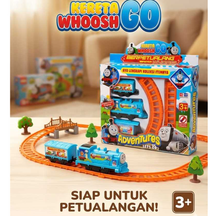 Mainan Anak Kereta Rel 3 Gerbong Mainan Trek Rel Kereta and friend Rel Kereta Api Elektrik.