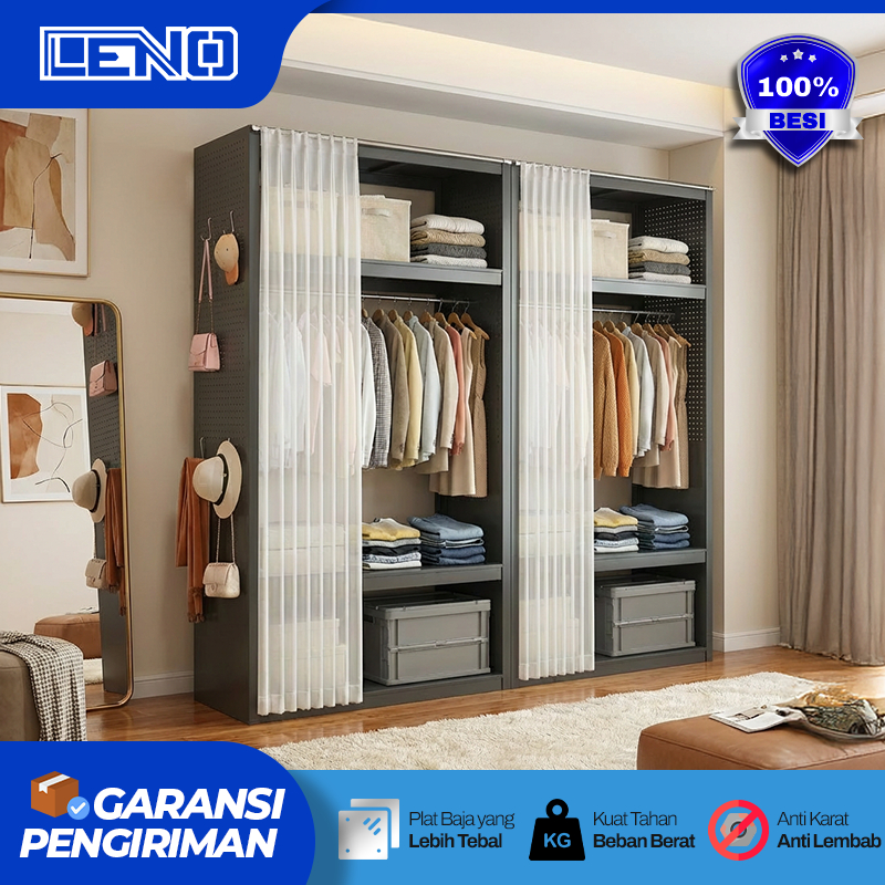 Lemari Pakaian Gantungan Lemari Baju Besi Tirai Lemari aluminium Pakaian Gantung minimalis