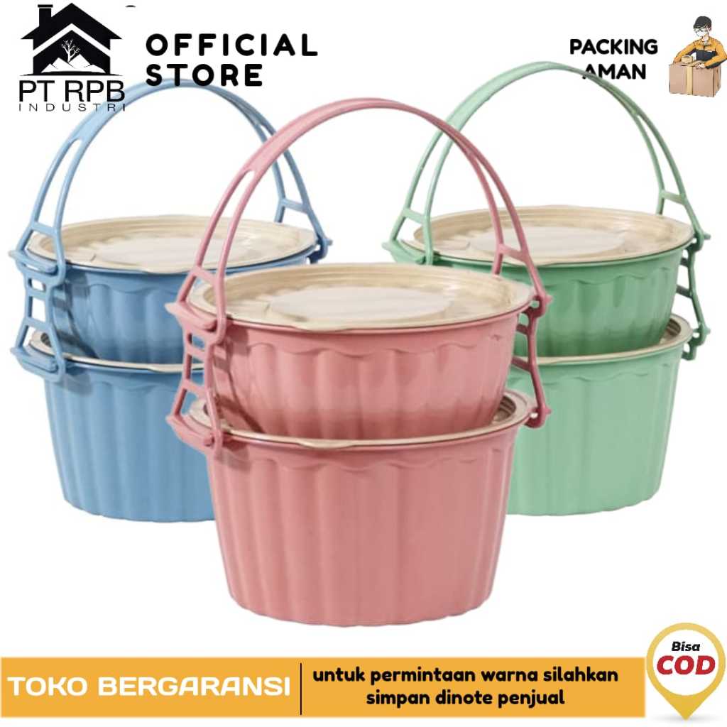 Rantang Plastik Susun 2 Retro - Rantang Bulat Tamiya - Wadah Bekal Makan Hajatan