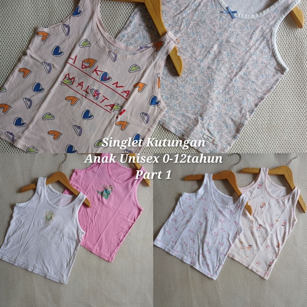 Singlet Kutungan Dalaman Anak Cewek Cowok 0-12tahun Part 1