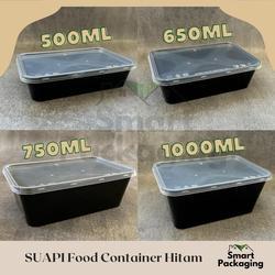 Thinwall Suapi 500ml Hitam Kotak Makan Food Container @25 Pcs