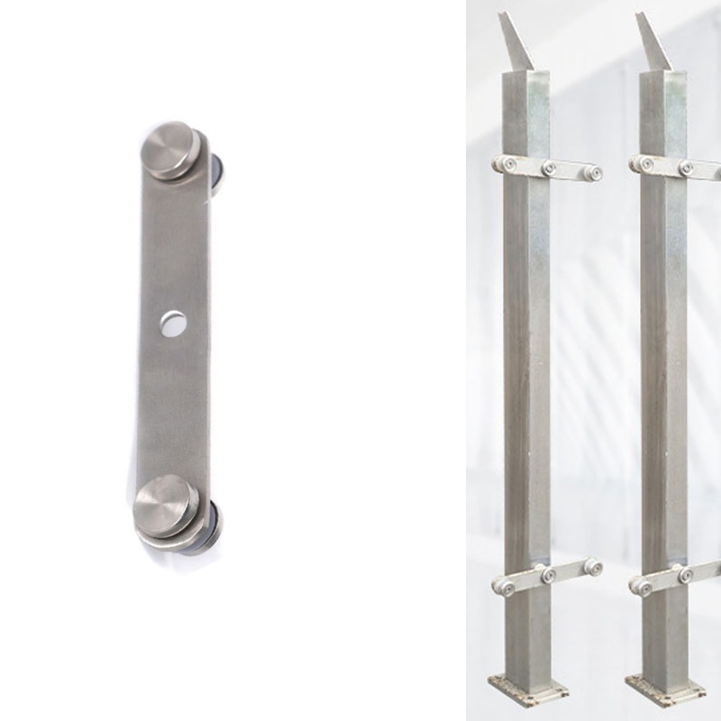 Penjepit Kaca Railing Tangga Sayap Double Stainless Penjepit Kaca Sayap Railing Tangga Dengan Baut