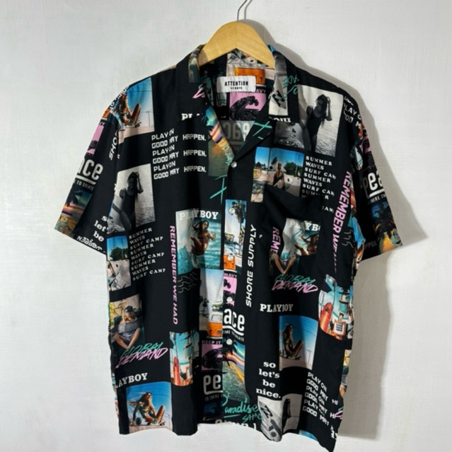 KEMEJA PENDEK ATTENTION OPEN COLLAR