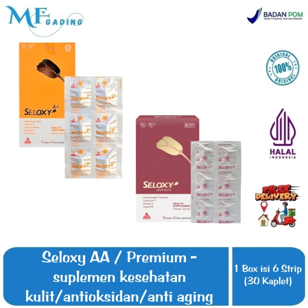 Seloxy AA / Seloxy Premium - suplemen kesehatan kulit / anti aging / antioksidan / kerutan - 1 Box i