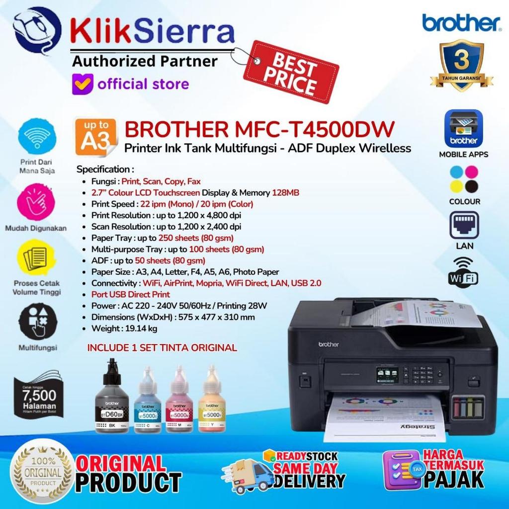 BROTHER MFC T4500DW A3 Printer Multifunction T4500 DW