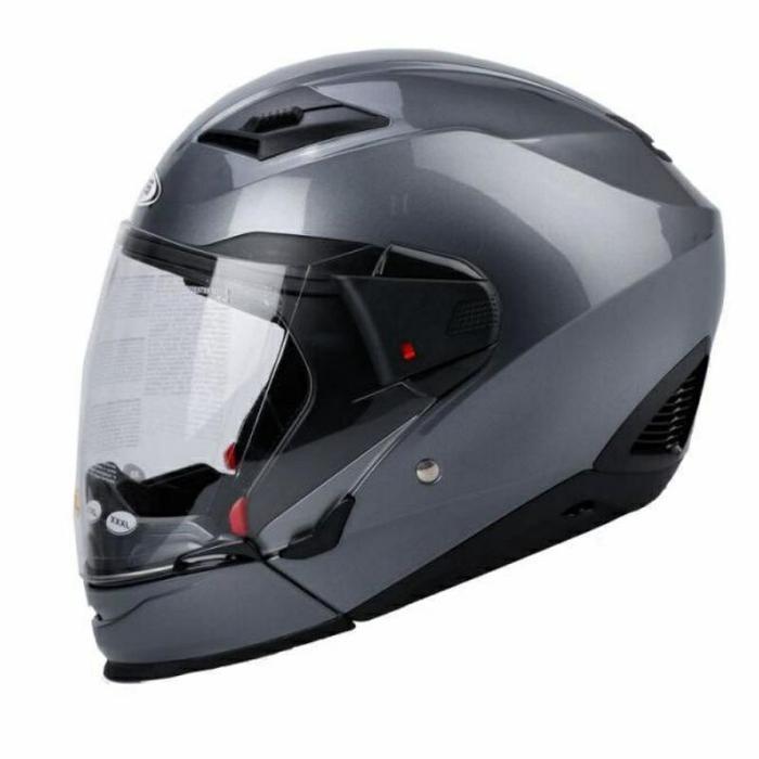 Helm ZEUS ZS 611C- Titanium - Full & Half Face (Double Visor)
