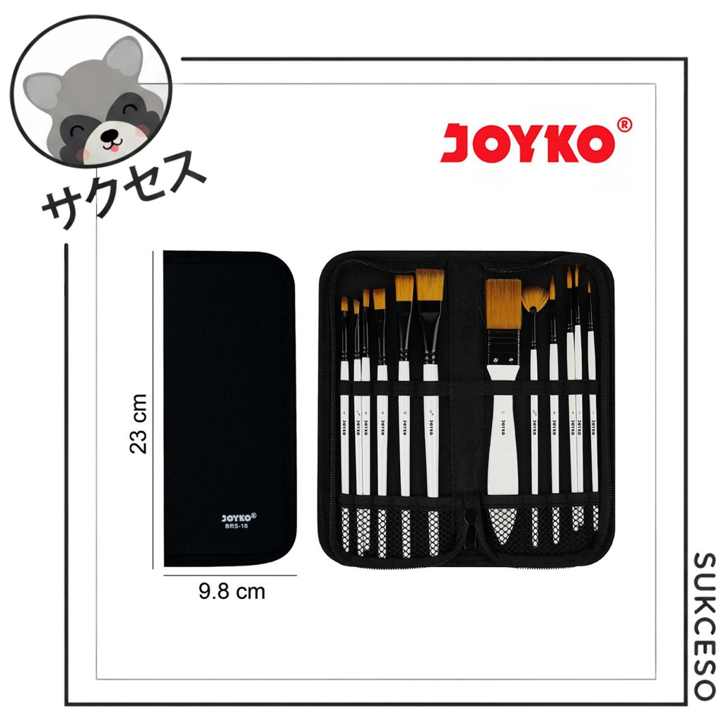 Joyko Brush Set BRS-18 / Kuas Alat Lukis Set Kuas Cat Air Lukis Acrylic