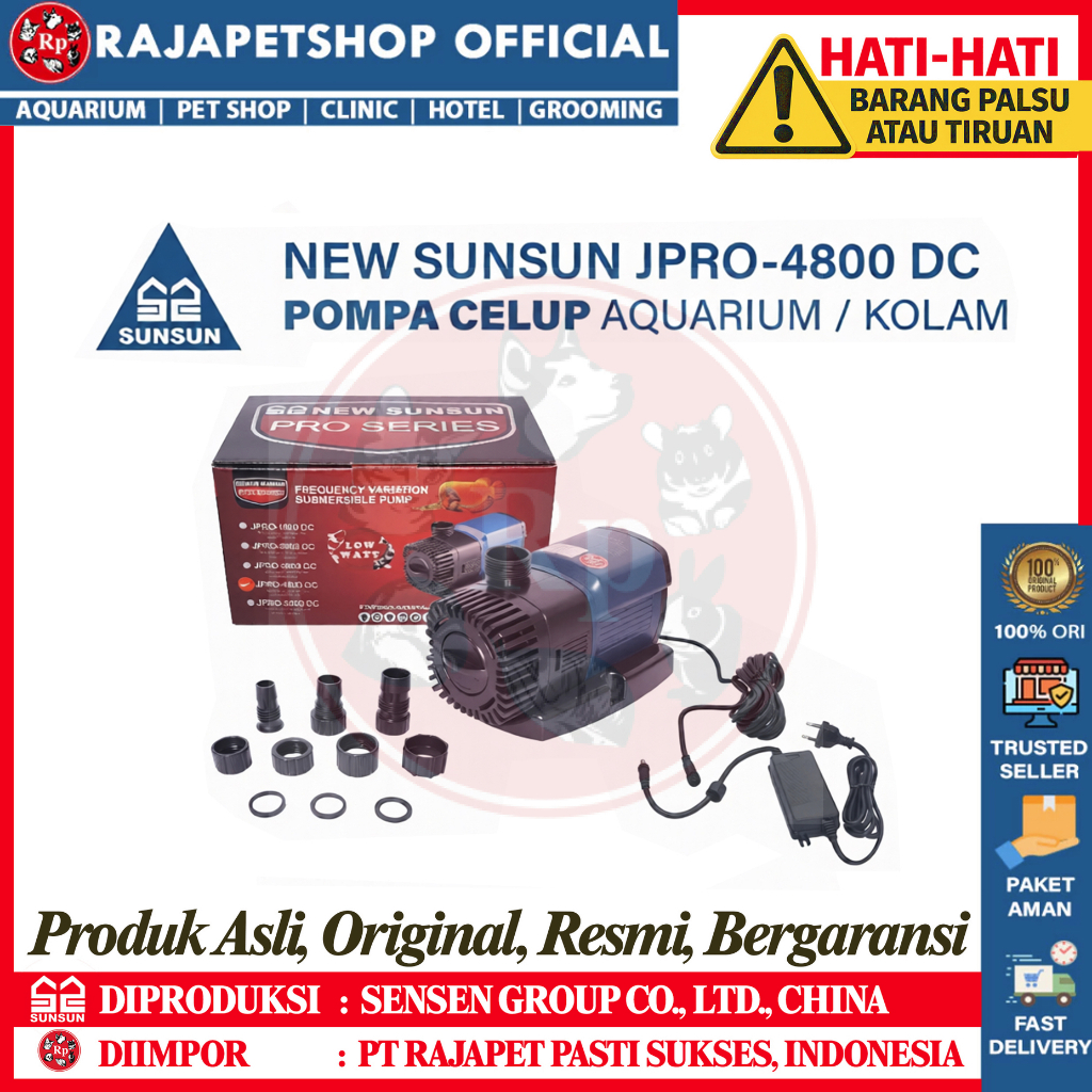 NEW SUNSUN JPRO 4800 DC POMPA CELUP KOLAM AQUARIUM
