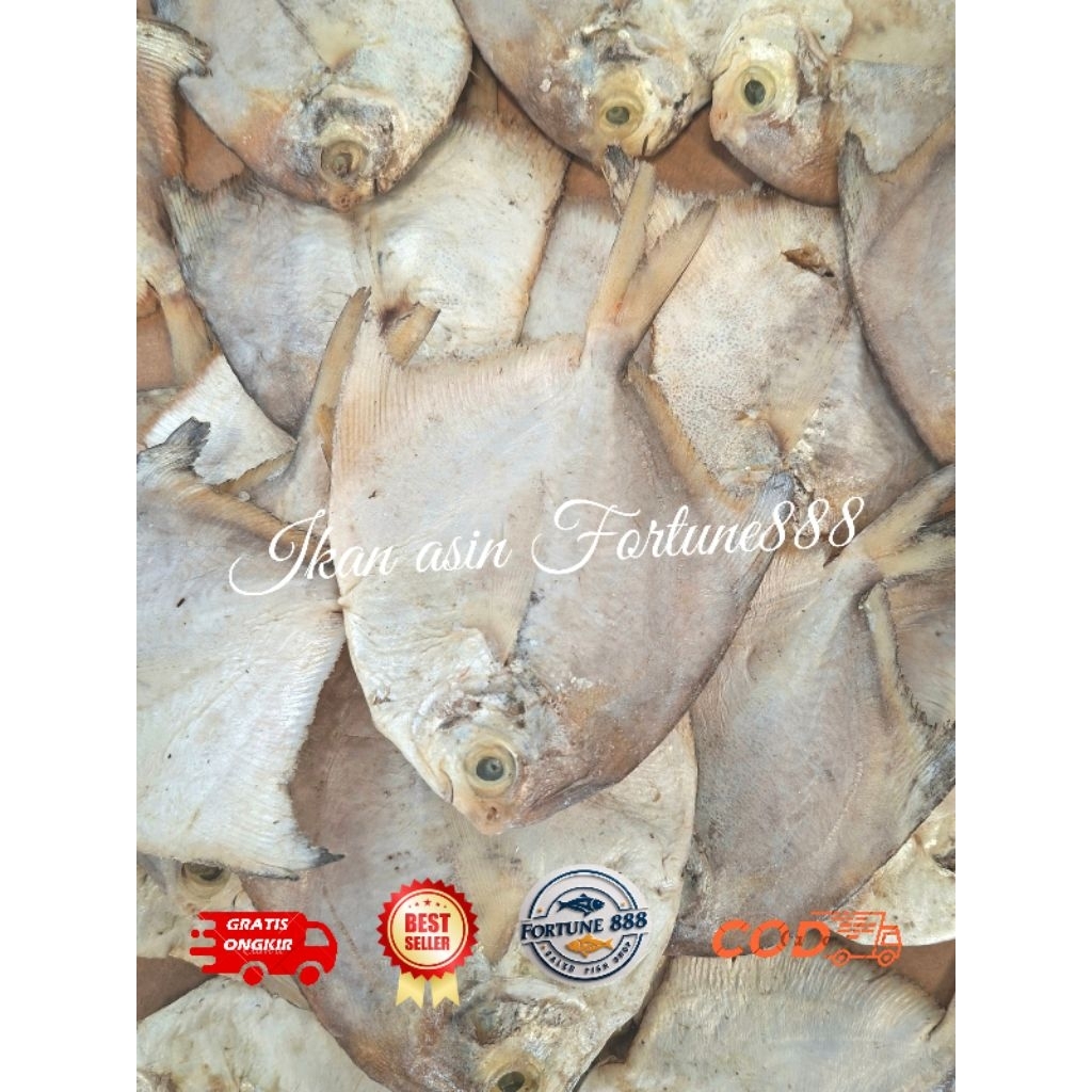 Ikan Asin Bawal Putih/Bawal Laut Asin kualitas super