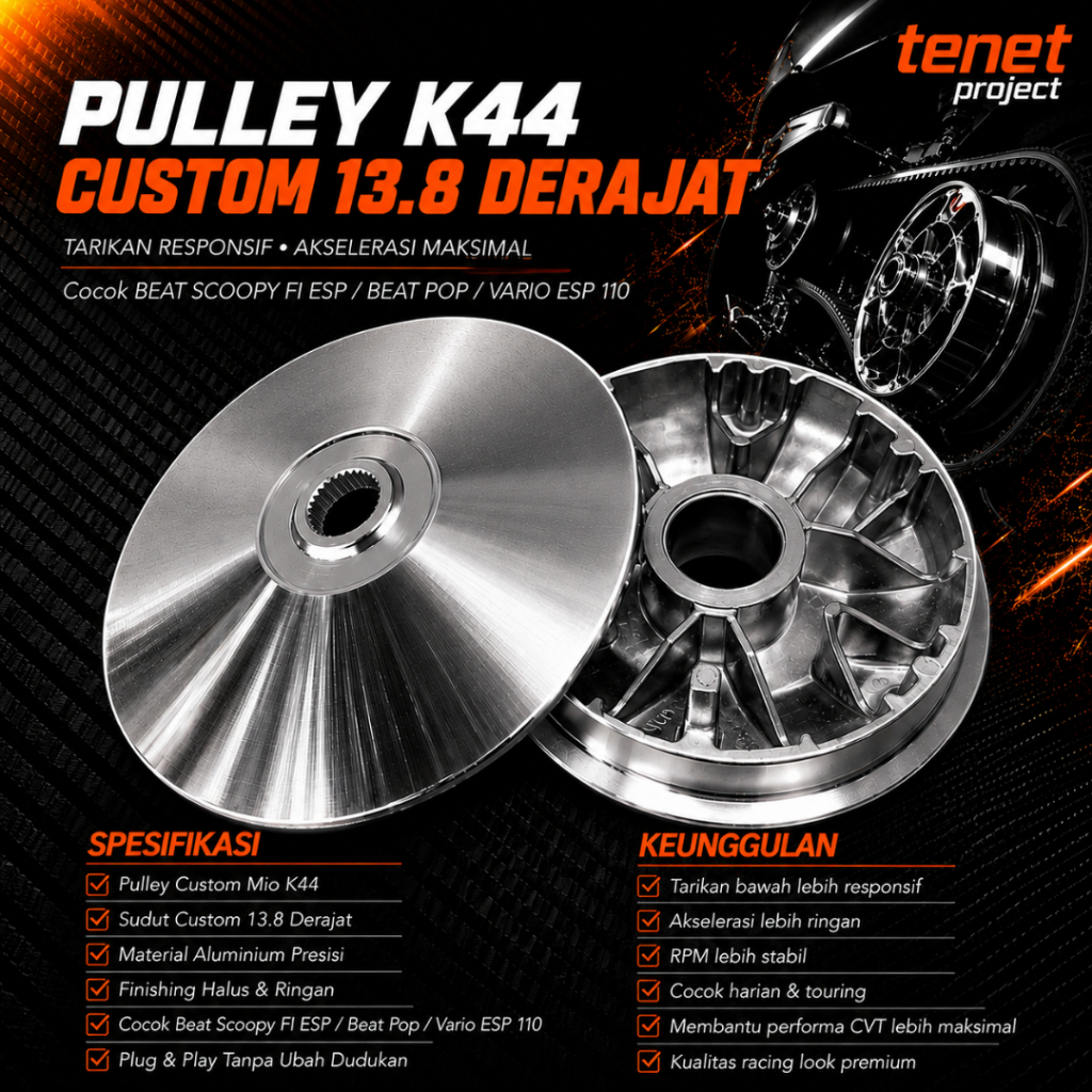 PULLEY RUMAH ROLLER FULL BUBUT Beat Esp, Beat Street, Scoopy Esp, Beat Pop Bubut Kerok Jalur Kode K4