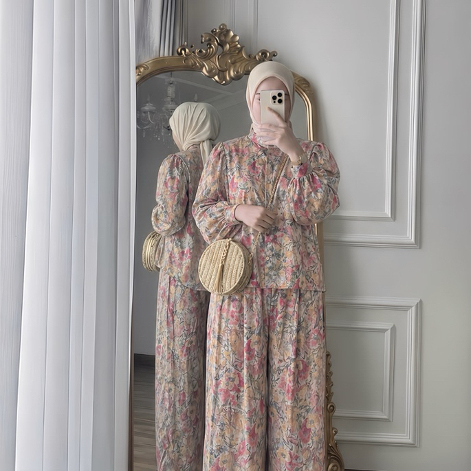 IRISH ONE SET BLOUSE CELANA KULOT RAYON VISCOSE