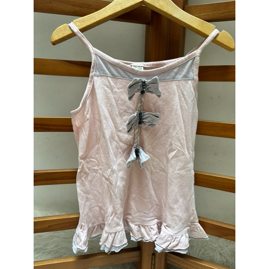 Preloved atasan tanktop pita pink anak perempuan 4tahun
