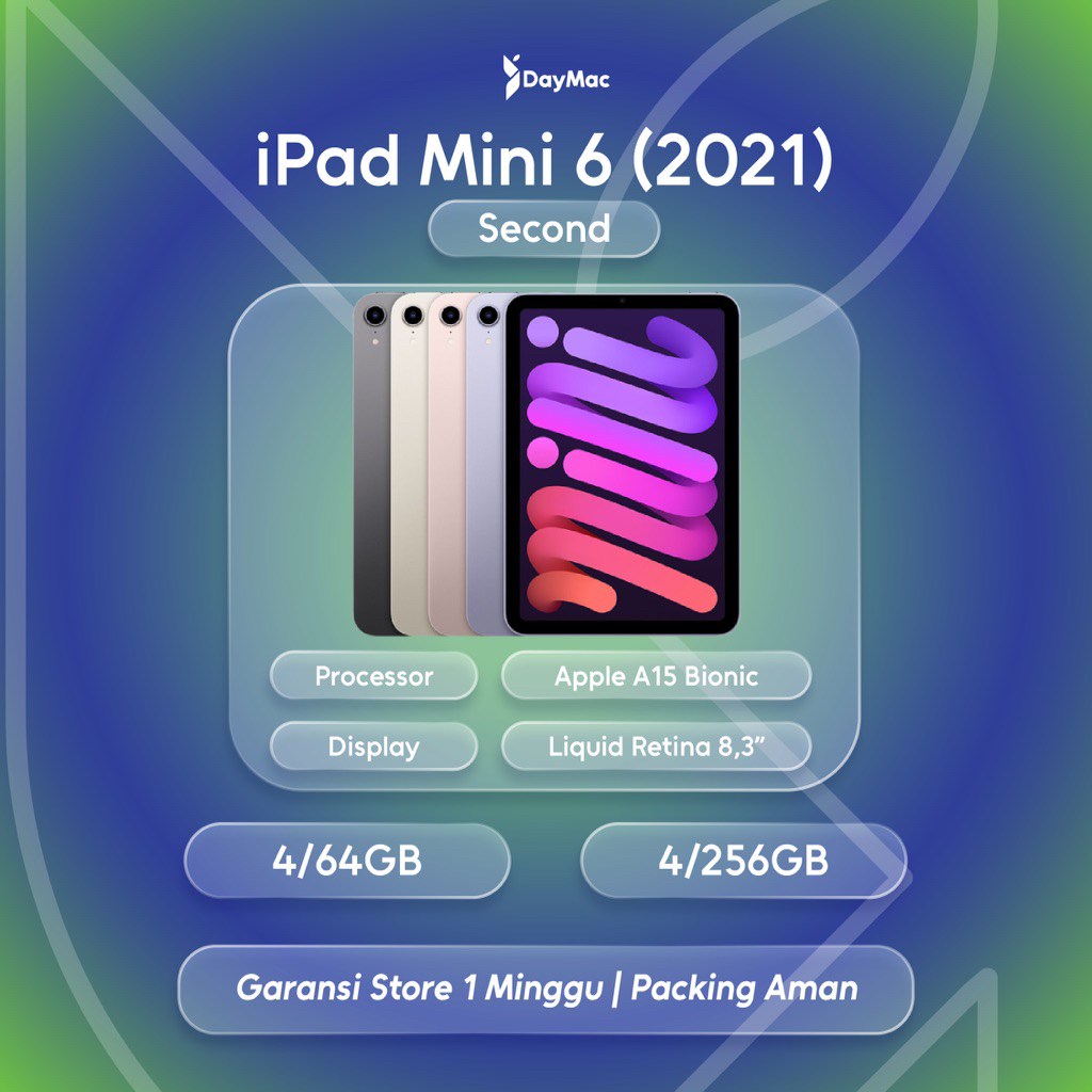 iPad Mini 6 64GB 256GB Wi-Fi Second Fullset