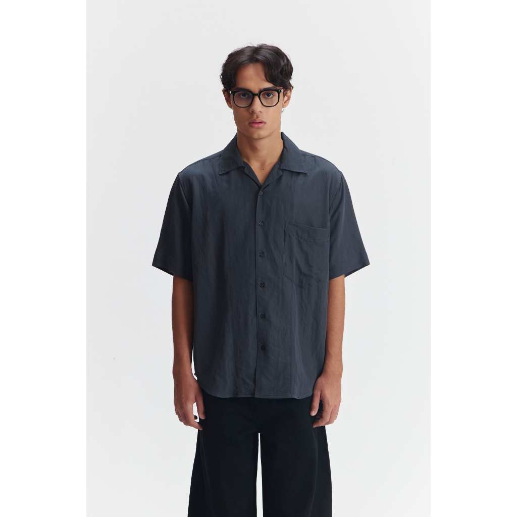 Callie Homme - Crater Top Kemeja Casual Pria Lengan Pendek | Outfit Atasan Cowok Formal Kuliah Basic