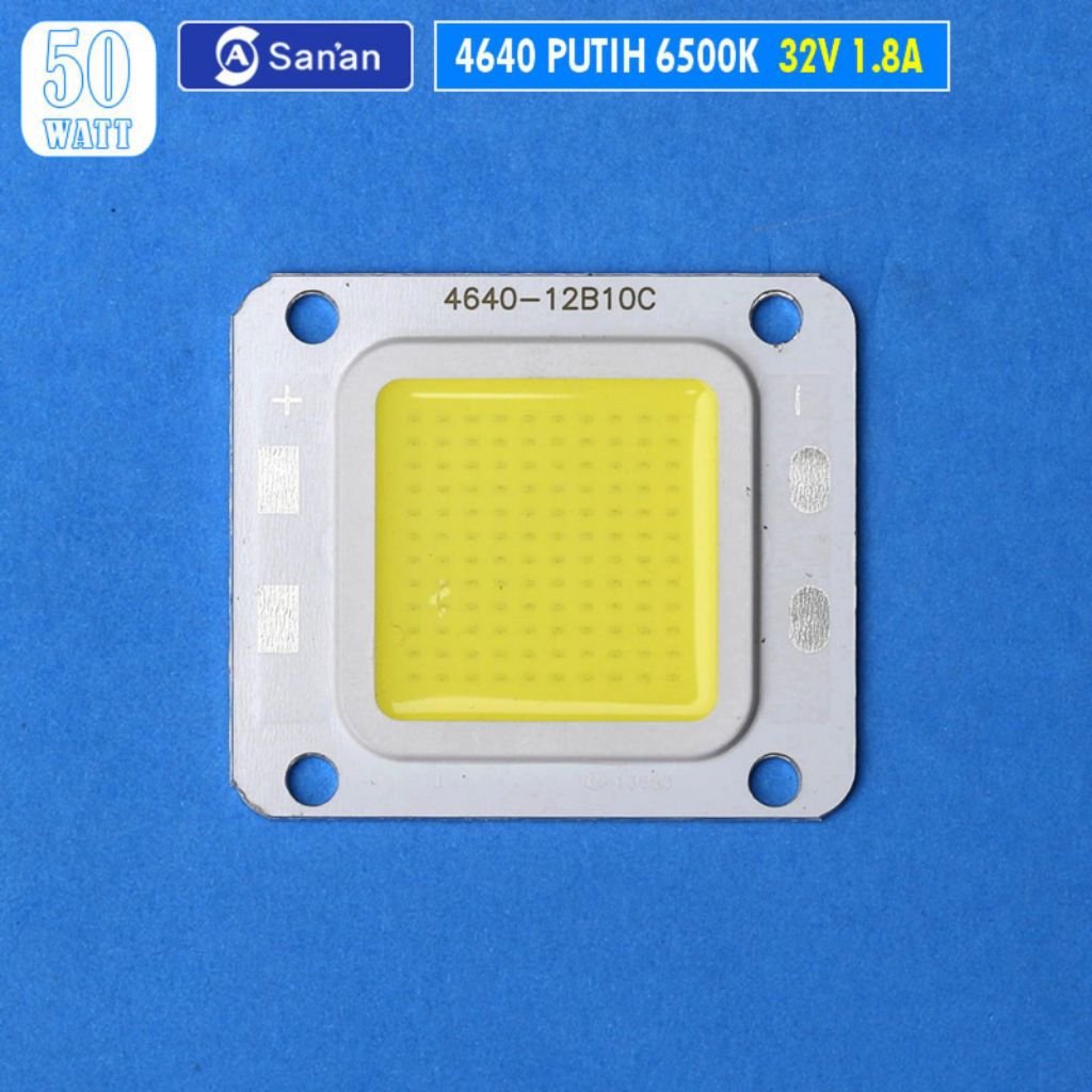 Led HPL 50W COB 4640 Putih 6000K 6500K Sanan Chip 60W Mata Lampu Led Taman Sorot Tembak Gudang Kerja