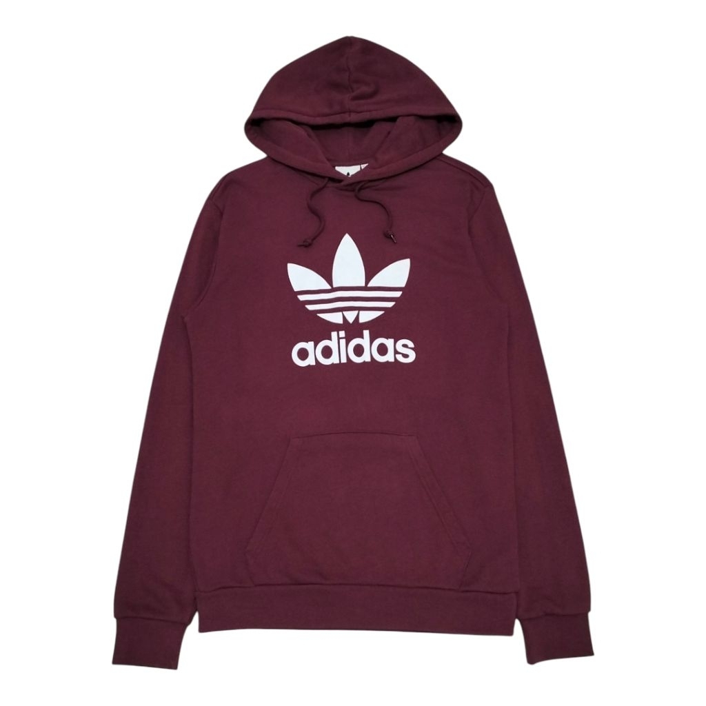 HOODIE ADIDAS BUNGA TRIFOIL 3FOIL LOGO BURGUNDY SECOND ORIGINAL