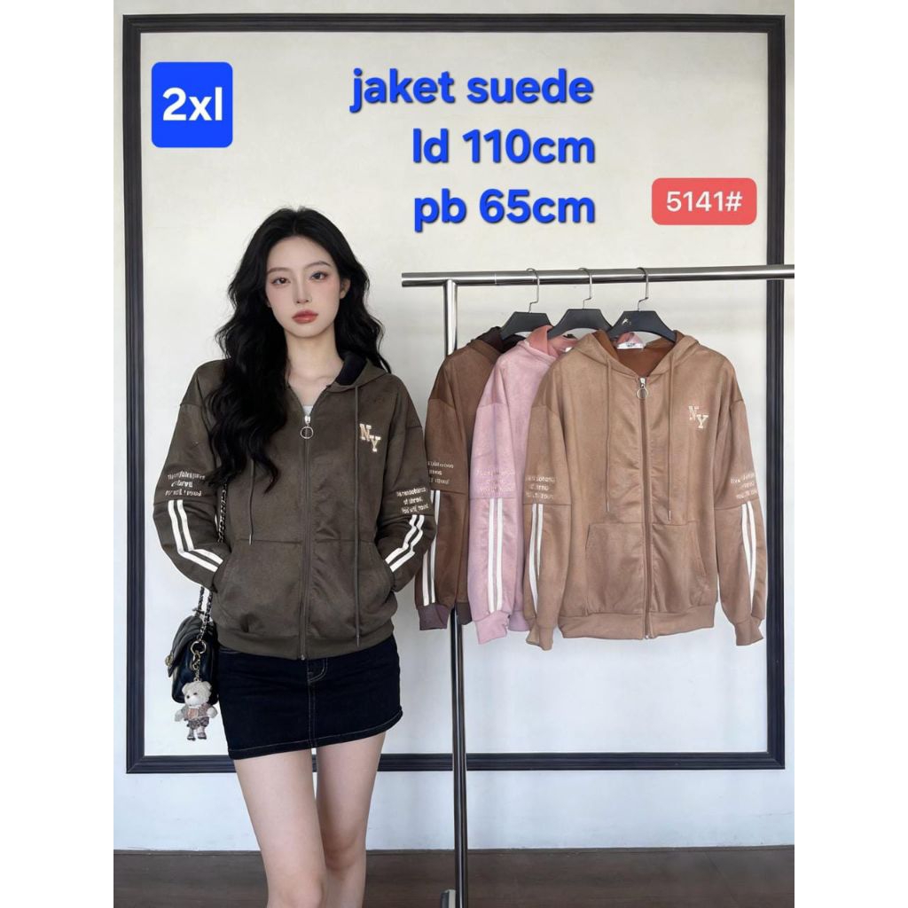 jacket wanita LD 110 OSM bahan suede premium