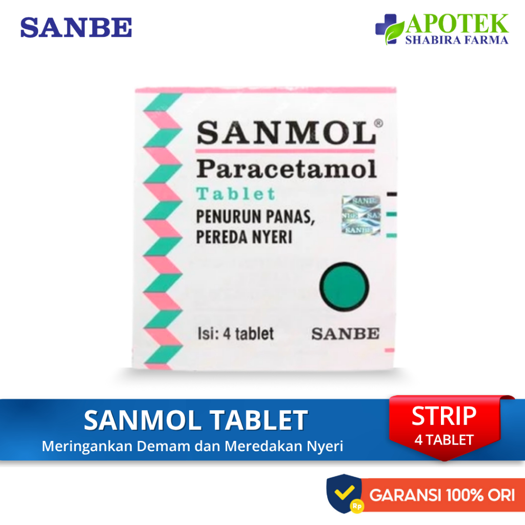 Sanmol Tablet Strip Paracetamol 500mg Mengatasi Demam Penurun Panas Dewasa Anak