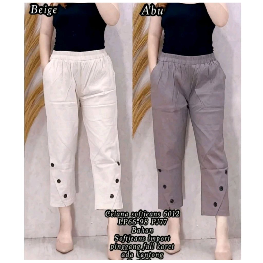 Celana Wanita MEVIN Pants Bahan Twill Combed Premium Tebal dan Melar, Nyaman Dipakai