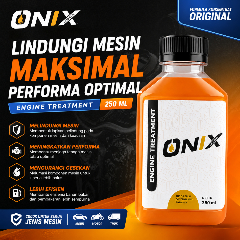 Onix Engine Treatment 250ml Anti Asap Knalpot - Additive Oli Mesin Mobil Motor Original