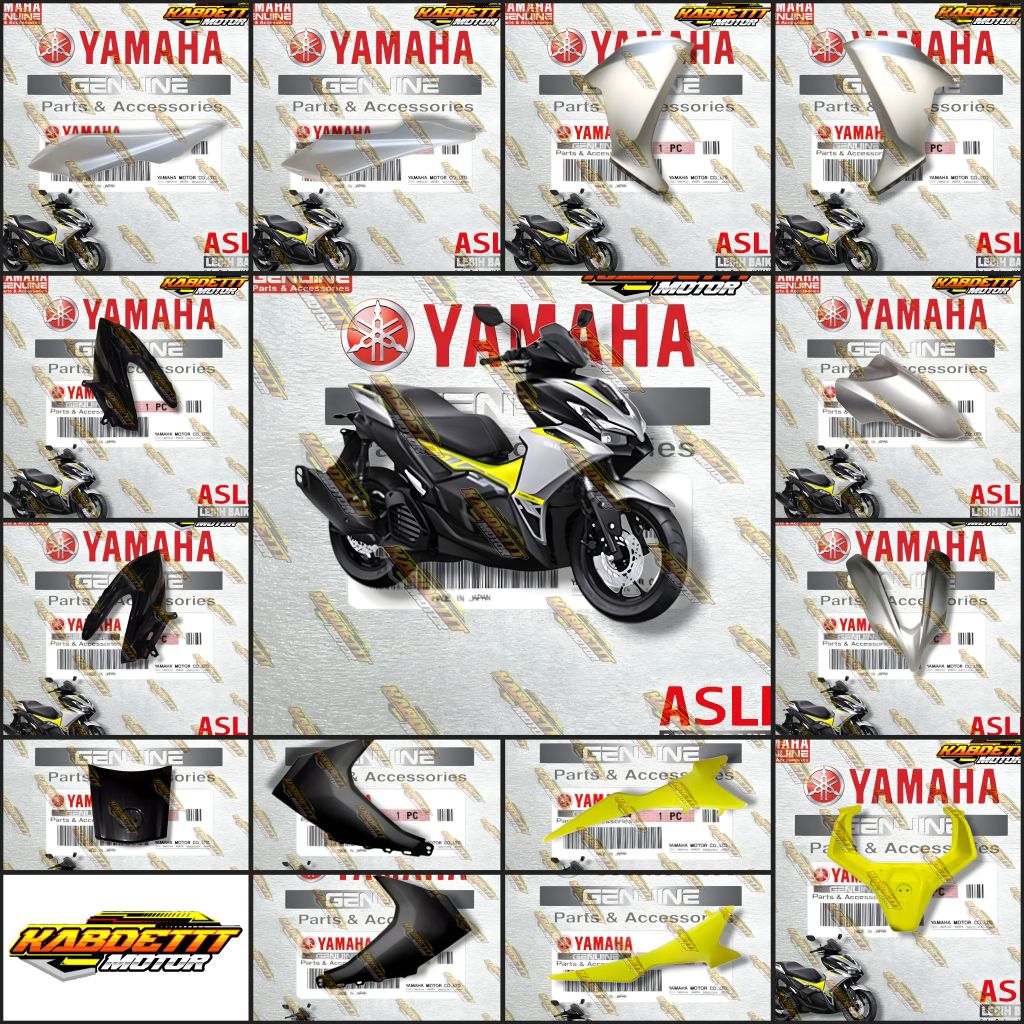 COVER FULL SET BODY HALUS AEROX ALPHA STANDARD 155 (SILVER) ORIGINAL YAMAHA BWP
