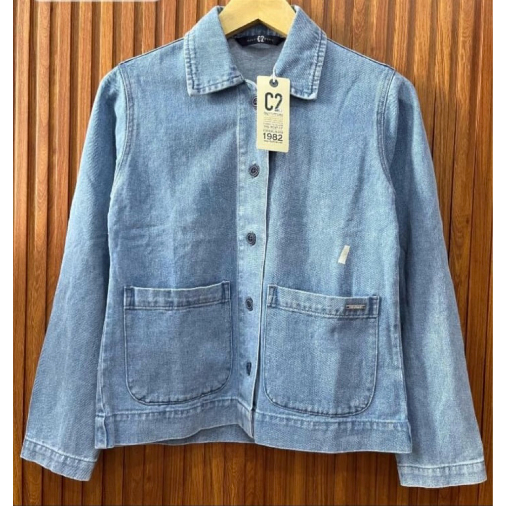 Kemeja Denim C2 Lengan Panjang Wanita