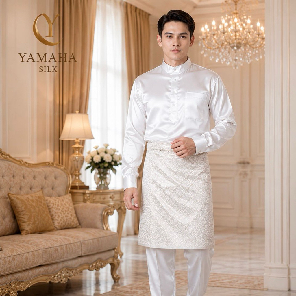 Akad Melayu Pria Baju Akad Melayu Pria Cekak Musang - Setelan Muslim Pria Polos - One Set Teluk Bela