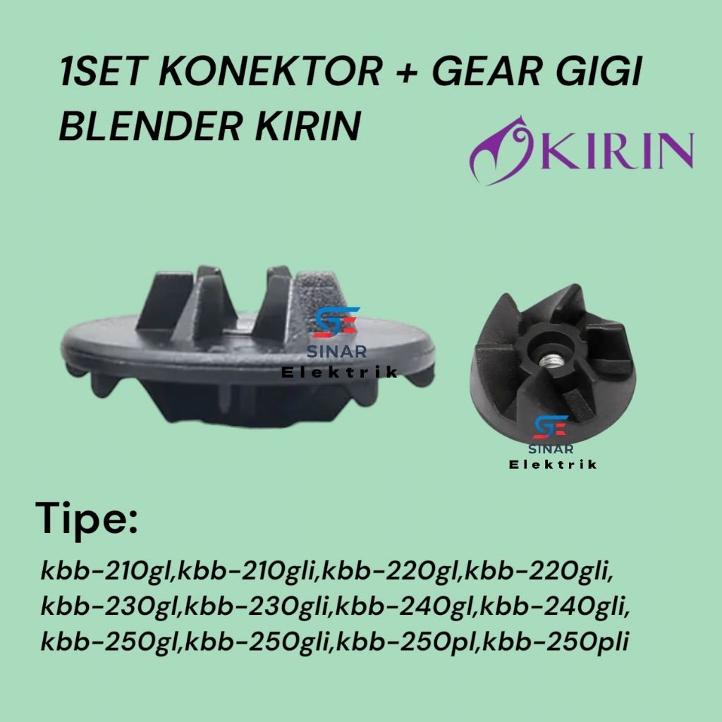 1Set Gigi Gear + Konektor Mesin Untuk Blender Merek KIRIN kbb-210gl,kbb-210gli,kbb-220gl,kbb-220gli,
