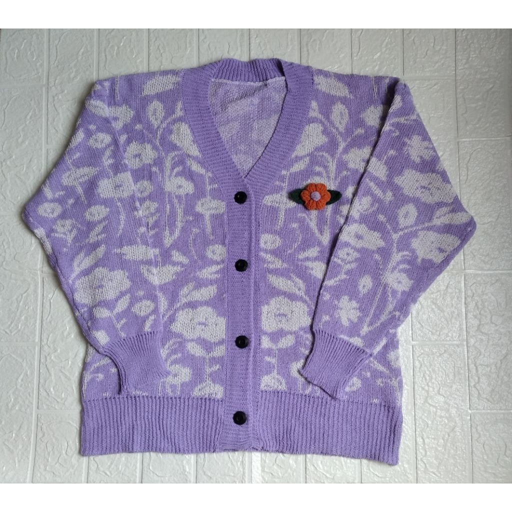 switer rajut wanita Dewasa cardigan motif kancing 4