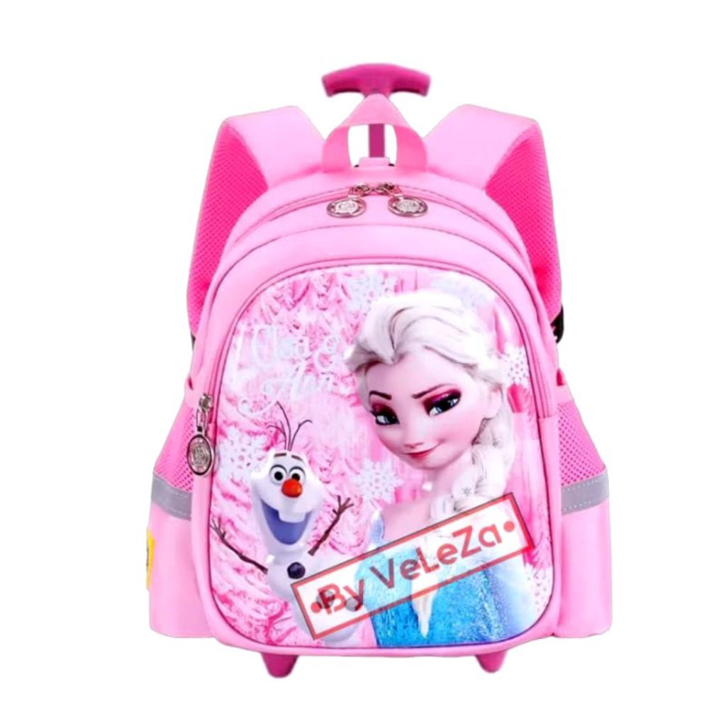 Tas Troli Ransel Frozen Elsa Anak Perempuan Tas Sekolah Anak PAUD TK SD Tas Koper Dorong Anak Tas Tr