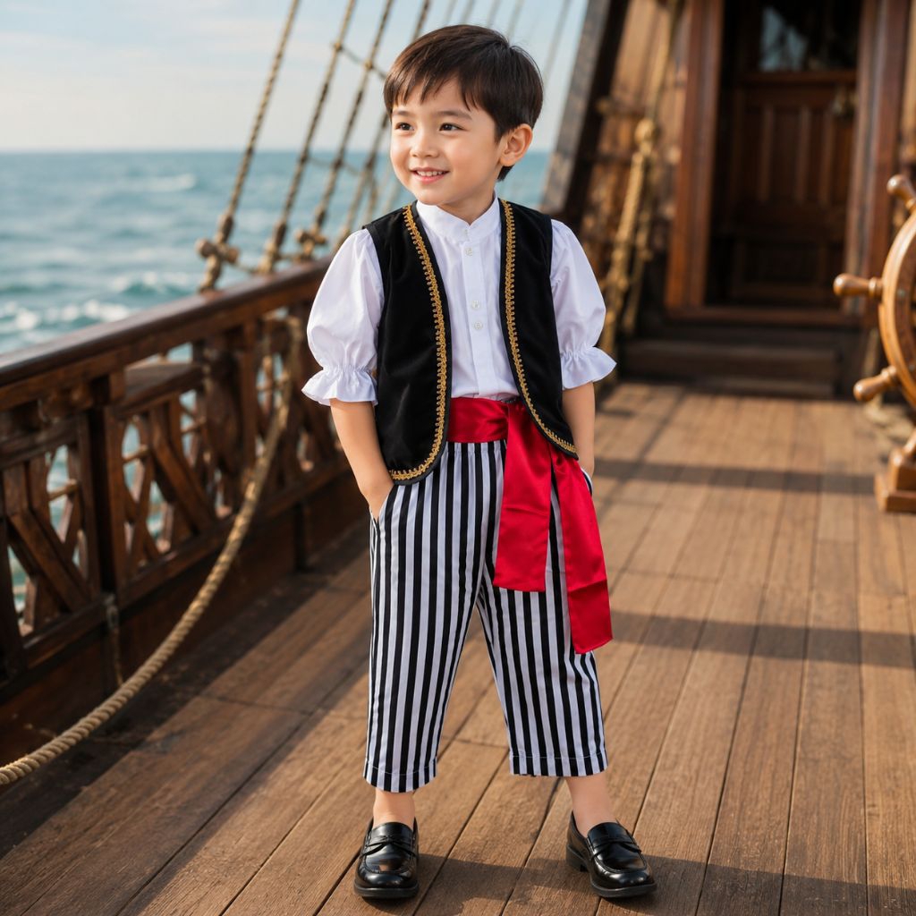 Kostum Kapten Bajak Laut untuk Pria Halloween Kapten Jack Sparrow Kostum Pirates Of The Caribbean Co