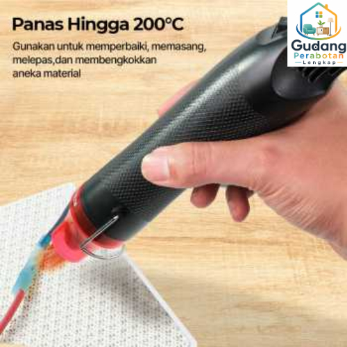 Heat Gun Taffware Low Watt 300W Alat Pemanas Serbaguna Portabel untuk Stiker Vinyl DIY Kerajinan dan