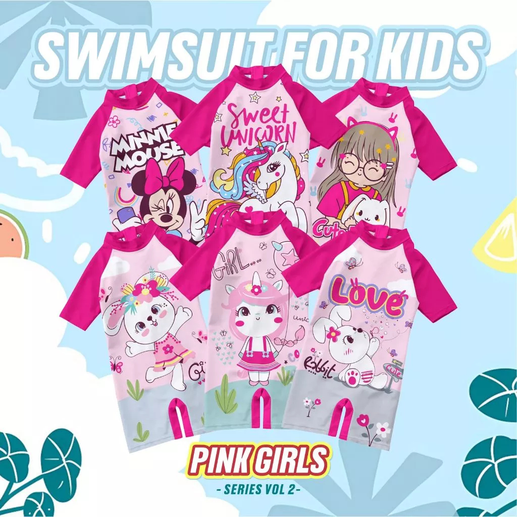 Baju Renang Anak Perempuan Motif Pinky Girls