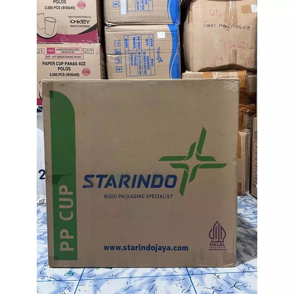 Gelas Plastik Cup PP Starindo 12 oz 1 dus isi 1000pcs