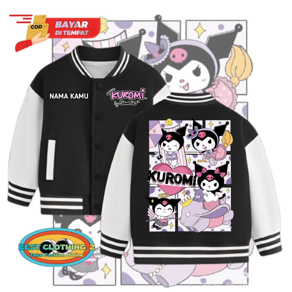 Jaket Varsty Anak Kuromi Sanrio / Varsty Anak Kuromi Sanrio Free Nama