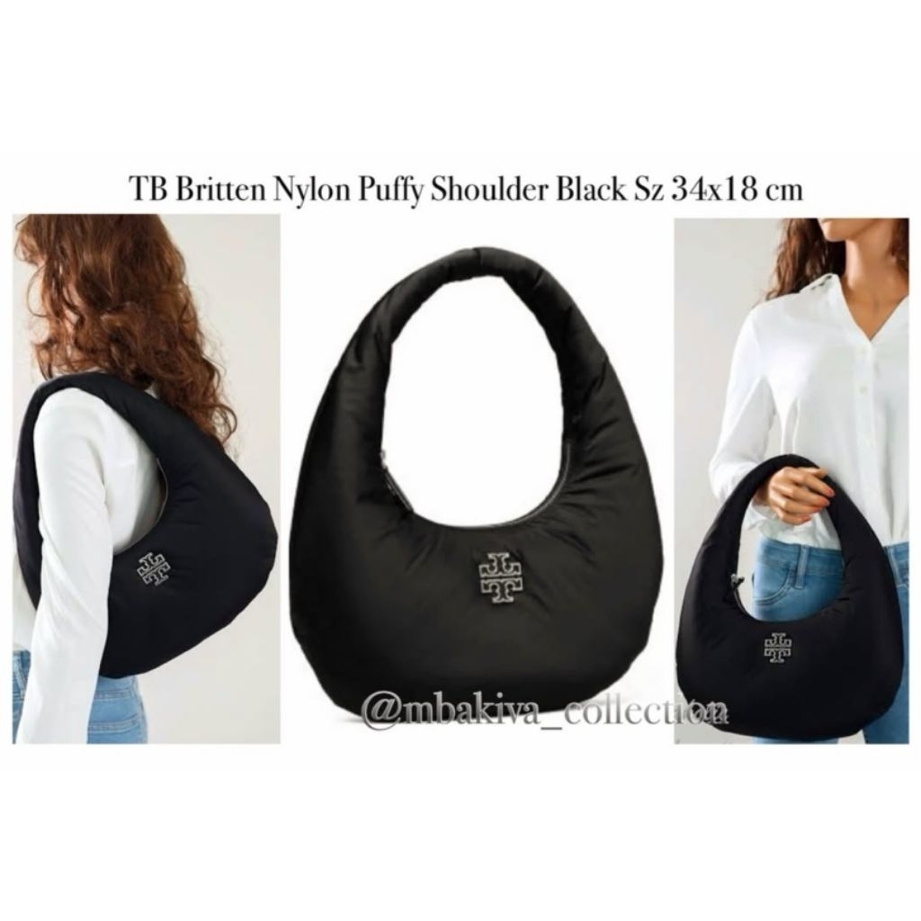 TB Britten Nylon Puffy Shoulder Black