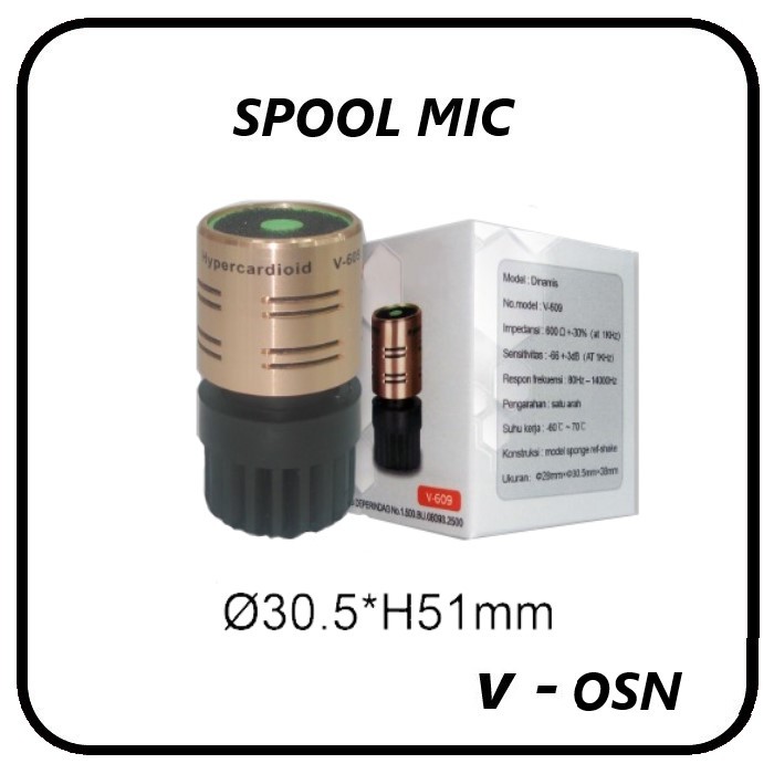 Spool Microphone Vocal kabel dan wireless - Spul Mic 30 mm V - OSN