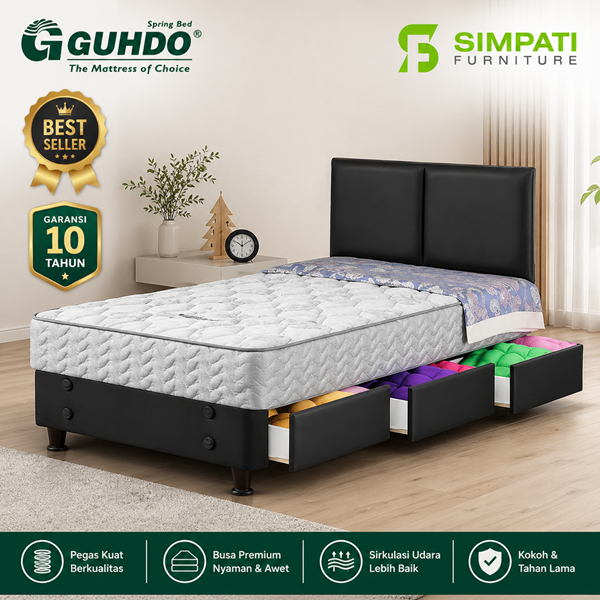 Guhdo Drawer Bed Standard Plush Top Komplit Set