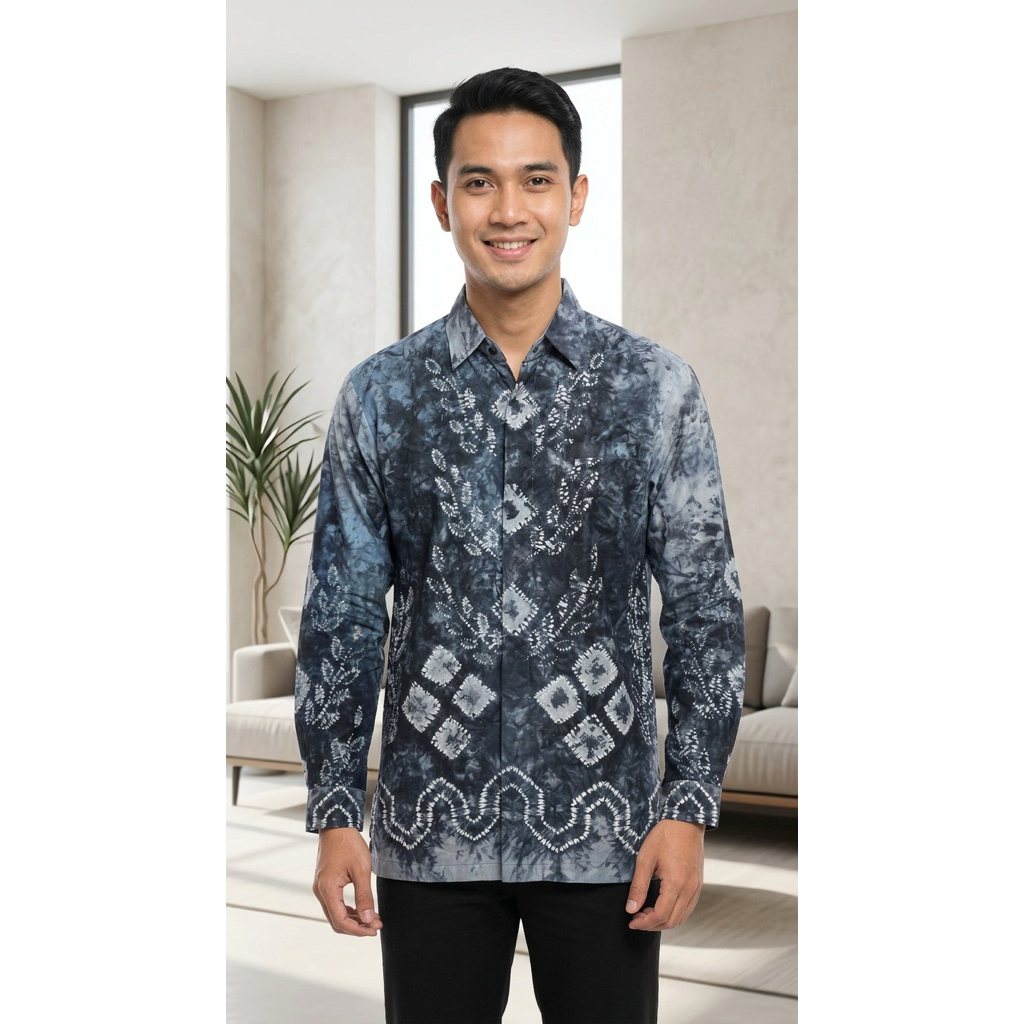 BAJU KEMEJA PRIA MOTIF SASIRANGAN SIZE M