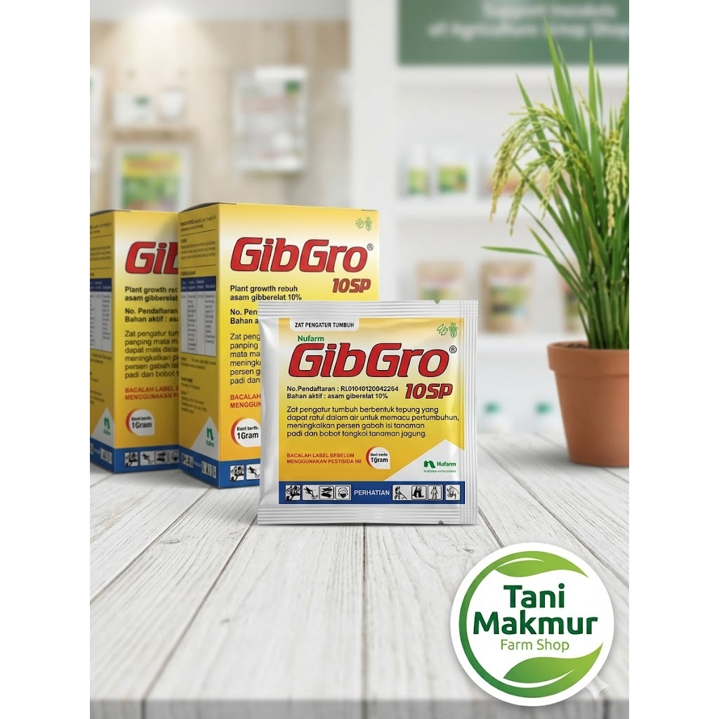Zat Pengatur Tumbuh GA3 GibGro 10 SP 1 gr Mempercepat Perkecambahan Meningkatkan Bobot Buah Original